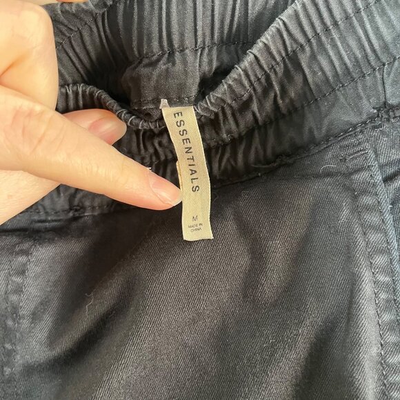 Essentials Black Twill Drawstring Skinny Pants Ankle Zip Mens Medium - Picture 6 of 12